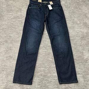 Levis 505 Jeans Mens 34x32 Dark Wash Regular Straight Leg Stretch Denim